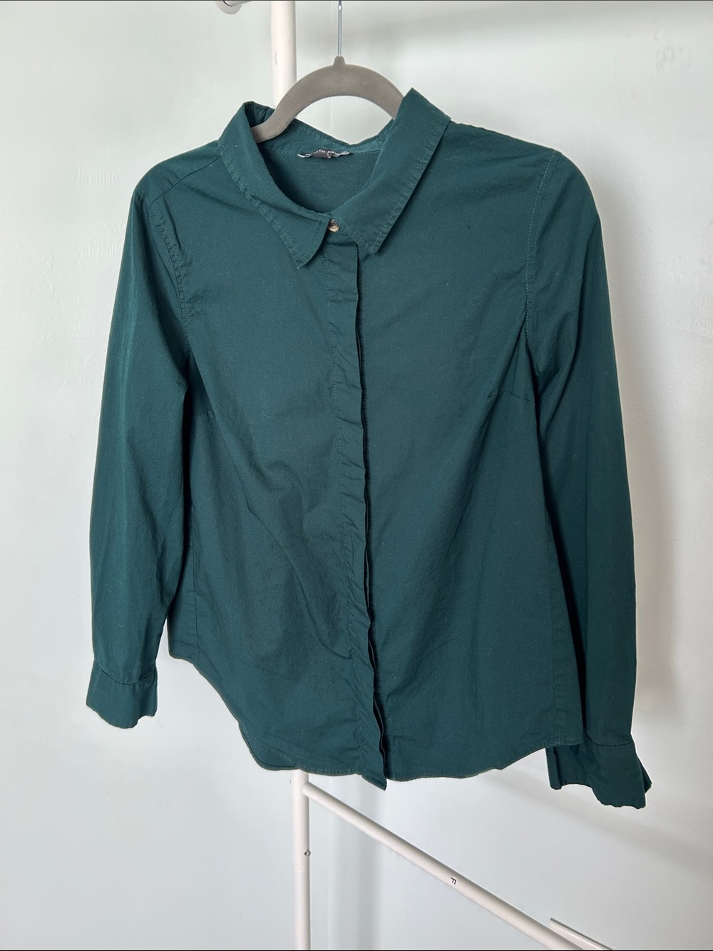 Universal Standard Dark Teal Button-Down Shirt
